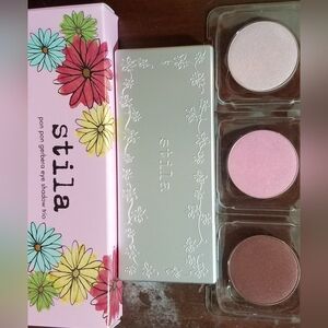 NIB Stila Pon Pon Gerbera Eyeshadow Trio And Magnetic Eyeshadow Palette 3 Colors